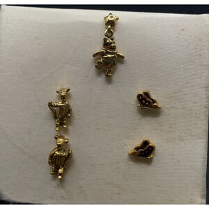 Lot of Disney Piglet Winnie the Pooh EEYORE Tigger Pierced Gold Tone Earrings